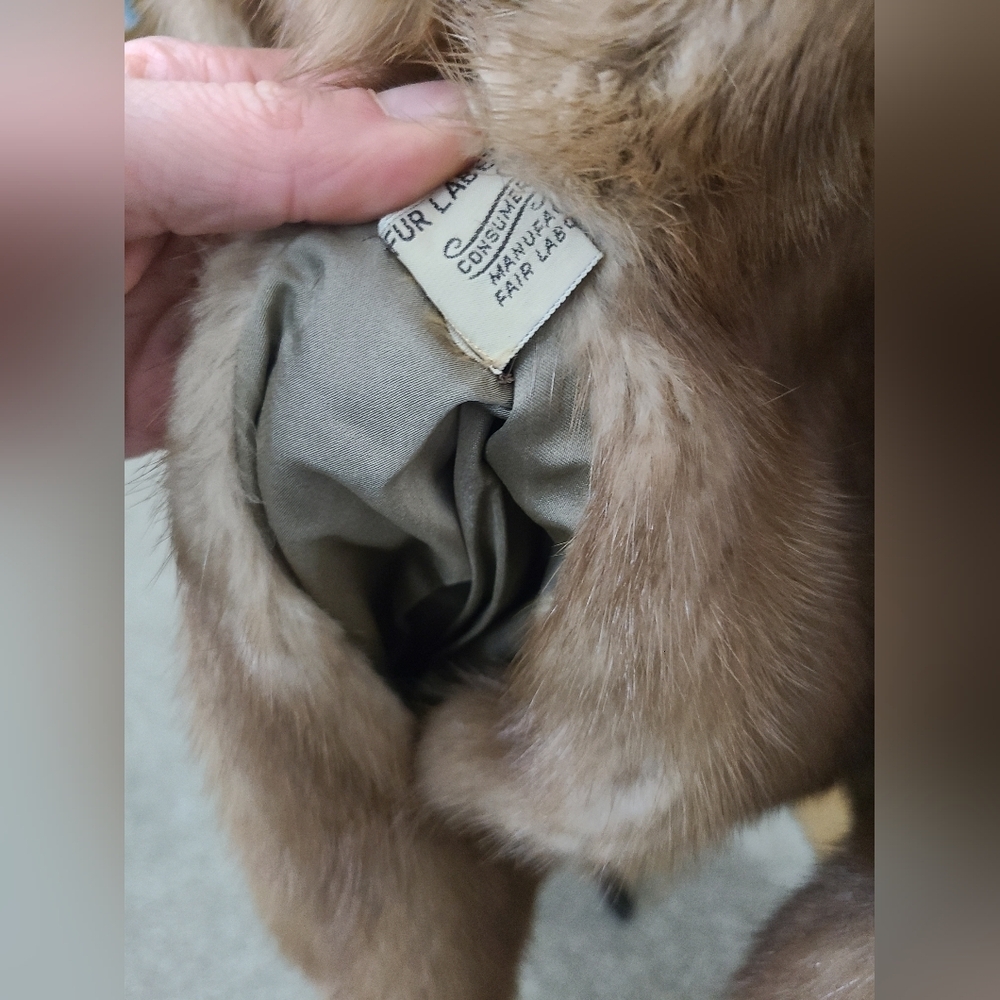 Mandels Vintage 60s 70s mobwife Jackie O Hollywood glam Blonde Tan Mink Fur Coat - Picture 5 of 9